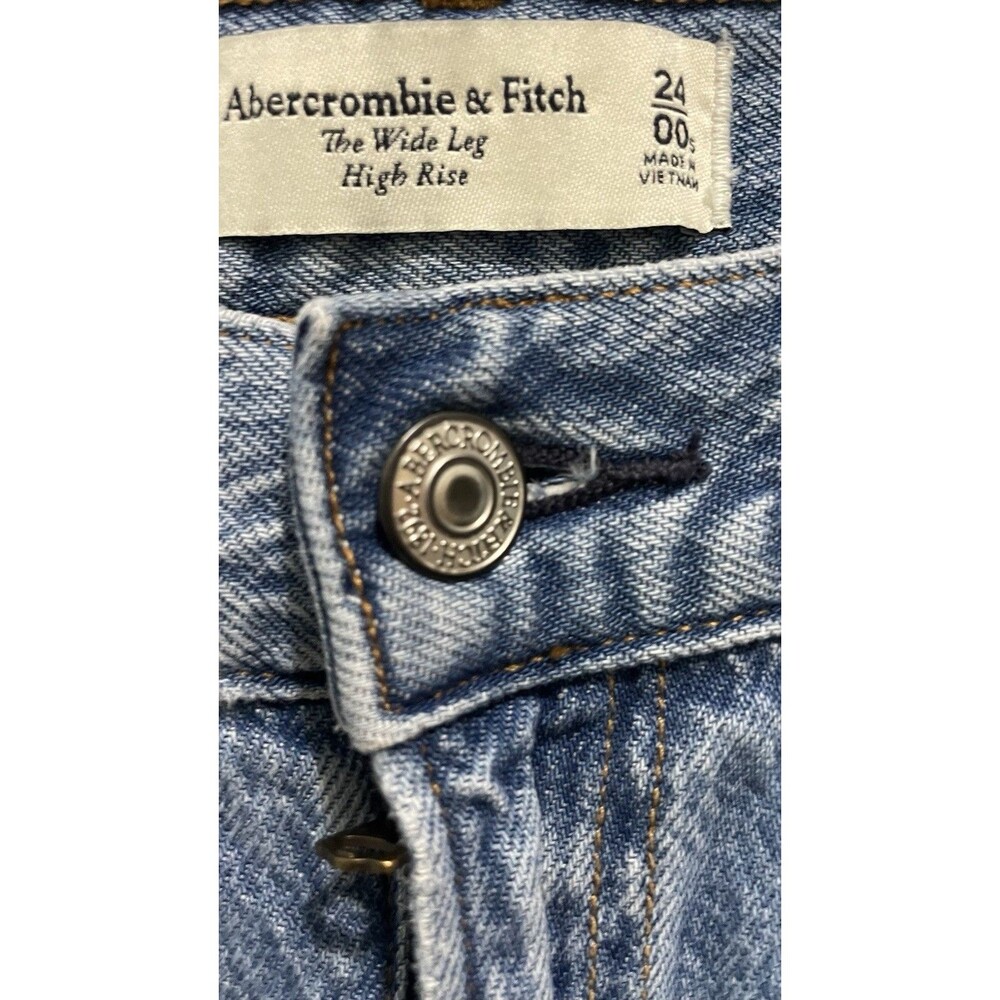 Abercrombie Fitch Jeans The Wide Leg High Rise Denim Jeans SZ 24 - Picture 9 of 16